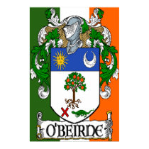 O'Beirne Coat of Arms Irish Flag Print by irishcountry O'Beirne Coat of Arms Irish Flag Print
