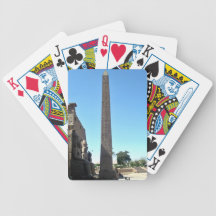 Obelisk in luxor temple against blue sky bicycle card deck
