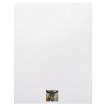 Oberhasli brown goat head shot in color letterhead design