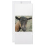 Oberhasli brown goat head shot in color custom rack cards