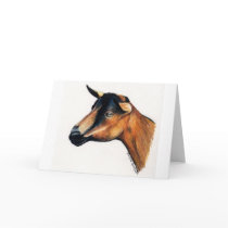 "Oberhasli Goat" Animal Art Greeting Card by CharlottesWebArt "Oberhasli Goat" Animal Art Greeting Card