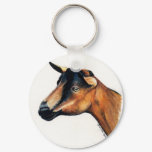 "Oberhasli Goat" Animal Art Keychain