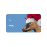 Oberhasli Goat  Santa Goat Christmas Gift Tag labels