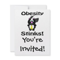 Obesity Stinks Skunk Awareness Design Personalized Invitation