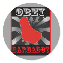 Obey Barbados Round Sticker