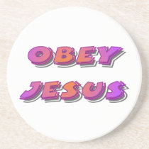 Obey Jesus Christian coasters