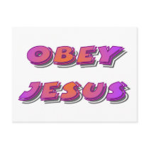 Obey Jesus Christian Post Card