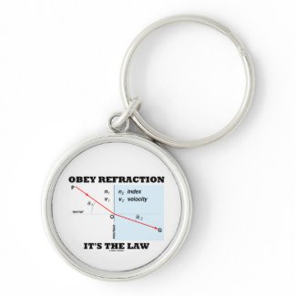 Obey Refraction It's The Law (Optics Snell's Law) keychain