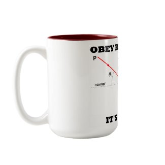 Obey Refraction It's The Law (Optics Snell's Law) mug