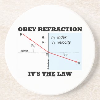 Obey Refraction It's The Law (Snell's Law Physics) Coaster