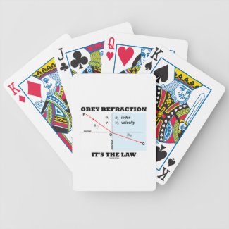Obey Refraction It's The Law (Snell's Law Physics) Bicycle Card Decks