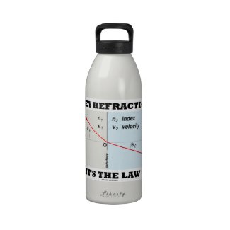 Obey Refraction It's The Law (Snell's Law Physics) Drinking Bottle