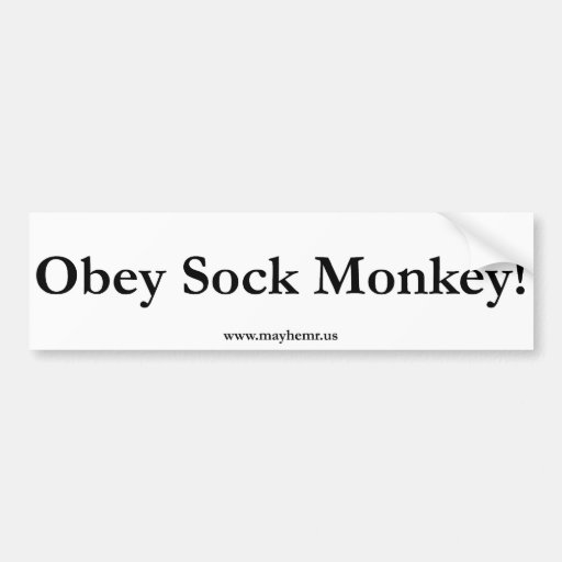 Obey Sock Monkey Bumper Sticker