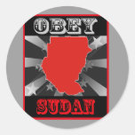 Obey Sudan Round Stickers