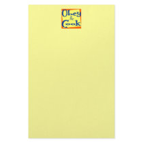 Obey the Cook Kitchen Saying Stationery