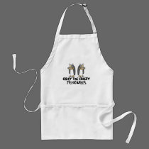 Obey The Crazy Penguins Aprons by ironydesign Obey The Crazy Penguins Aprons