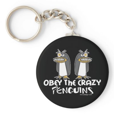 Obey The Crazy Penguins Keychains by ironydesign