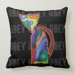 Obey The Kitty American MoJo Pillow