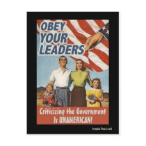 Obey Your Leaders Propaganda Post Cards
