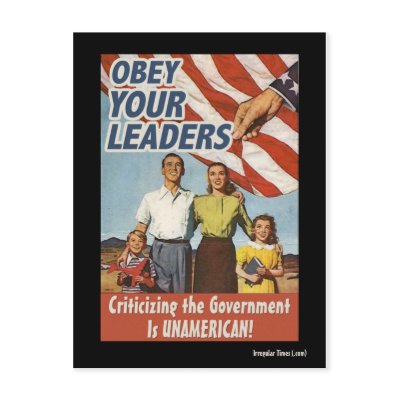 Obey Your Leaders Propaganda Post Cards by irregulargoods