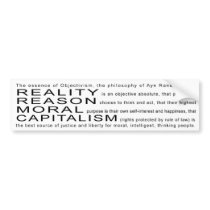 Objectivism Bumper Sticker bumper stickers by Patriot_Resistance Objectivism Bumper Sticker bumper stickers