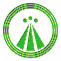 OBOD Symbol Neon Green Round Stickers
