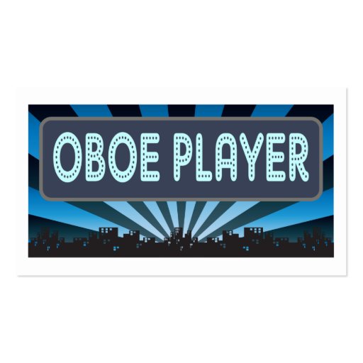 Oboe Player Marquee Business Card Template (back side)