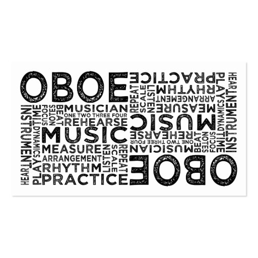 Oboe Typography Business Card Template (front side)