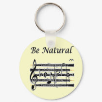 Oboists Know How to B Natural keychains