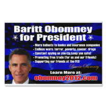 Obomney for President 2012 Yard Sign - 12"x18" yard signs