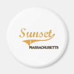 Obra clásica de Massachusetts de la puesta del sol Imán De Frigorifico