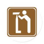 Observation Point Highway Sign Round Sticker
