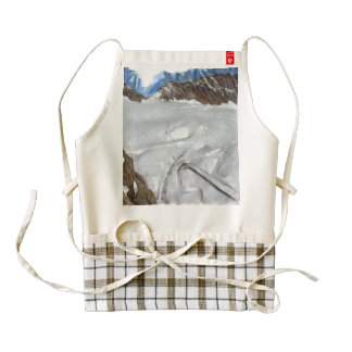 Observing the vast glacier underneath zazzle HEART apron