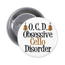 Obsessive Cello Disorder Pinback Button