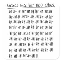 Obsessive Compulsive Disorder OCD Tally Square Sticker