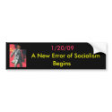OBUMMER: A New Error of Socialism Begins bumper stickers