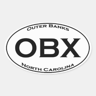 OBX - Outer Banks NC Euro Style Oval Logo Oval Sticker