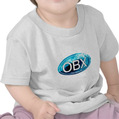 OBX Outer Banks Wave Oval Tee Shirts