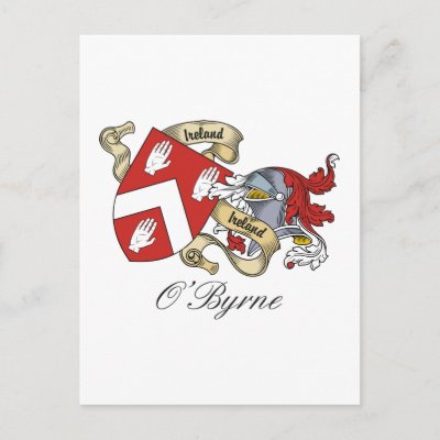 O&#39;Byrne Family Crest Postcards by coatsofarms