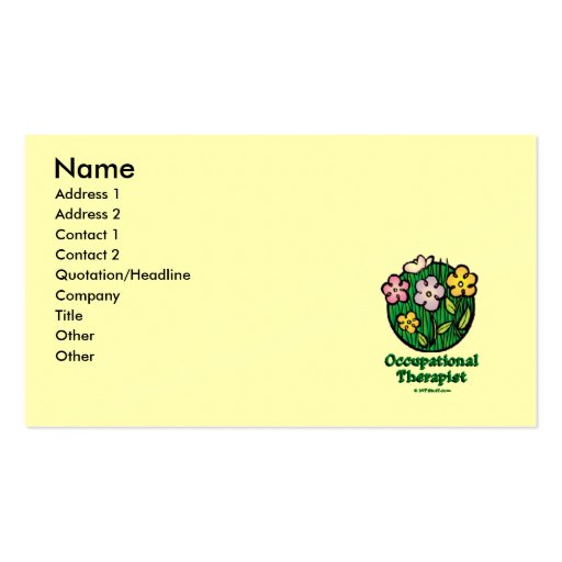 Occupational Therapist Blooms 2 Business Card (front side)