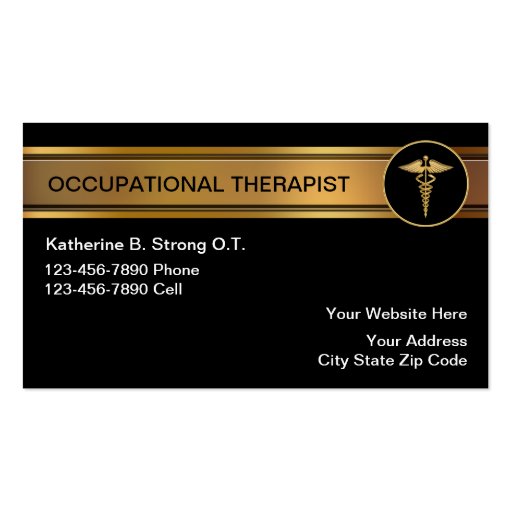 Occupational Therapist Business Cards (front side)