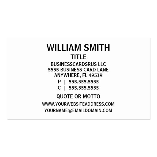 Occupational Therapist Word Business Card (back side)