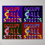 Occupy All Streets Multy Color Poster
