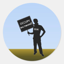 Occupy Baltimore Sign Stickers