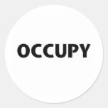 Occupy (Black on White) Round Stickers