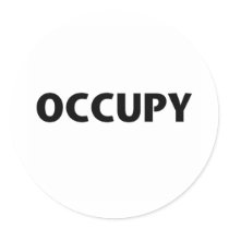 Occupy (Black on White) Round Stickers