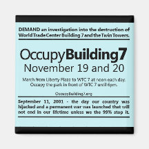 Occupy Building 7 World Trade Center Protest Flyer Fridge Magnets