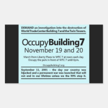 Occupy Building 7 World Trade Center Protest Flyer Rectangular Stickers