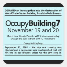Occupy Building 7 World Trade Center Protest Flyer Sticker