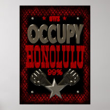 Occupy Honolulu OWS protest 99 strong poster